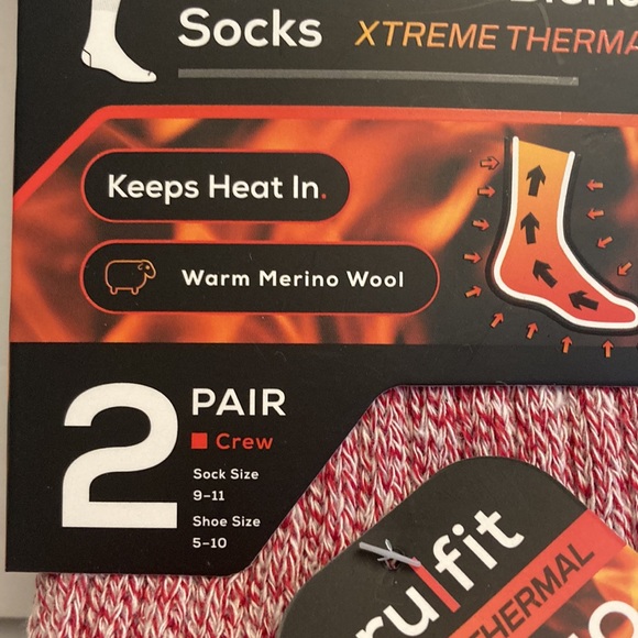 Merino Wool Blend Socks Xtreme Thermal Warm Cold Weather Boot Socks Red - Picture 5 of 14